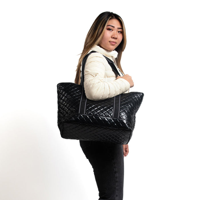 Quilted Woven Tote Large