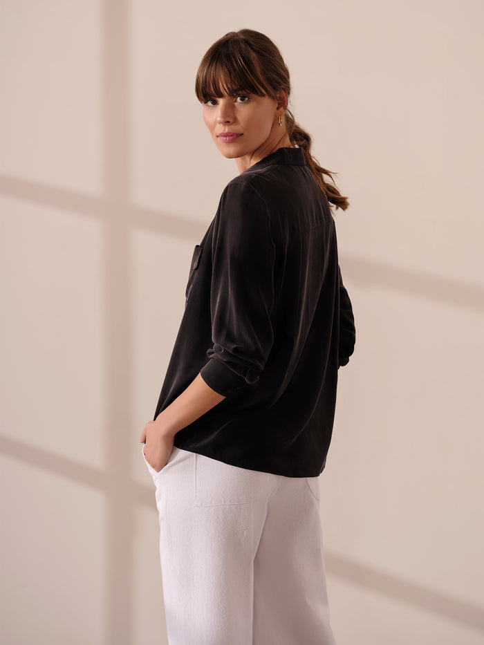 Raw Edge Button Down