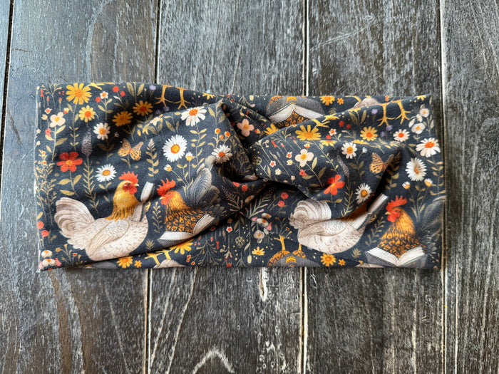 Reading Chickens  Adult Headband (bamboo)