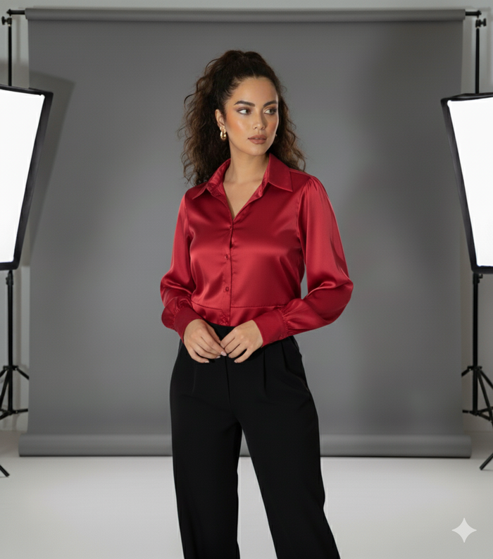 Red Cropped Shirt