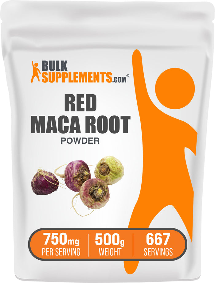 BulkSupplements.com Red Maca Root Powder 500g bag image