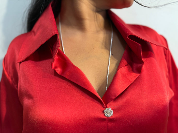 Red Silk shirt