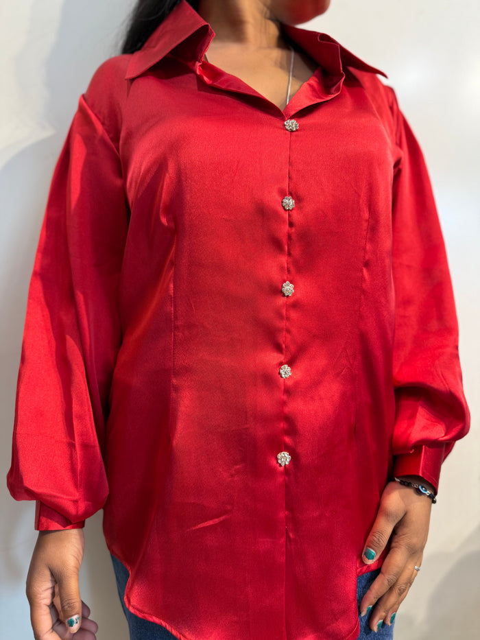 Red Silk shirt