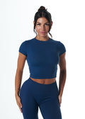 RIBBED BASIC TEE - DEEP BLUE