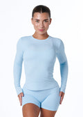 RIBBED LONG SLEEVE - SKY