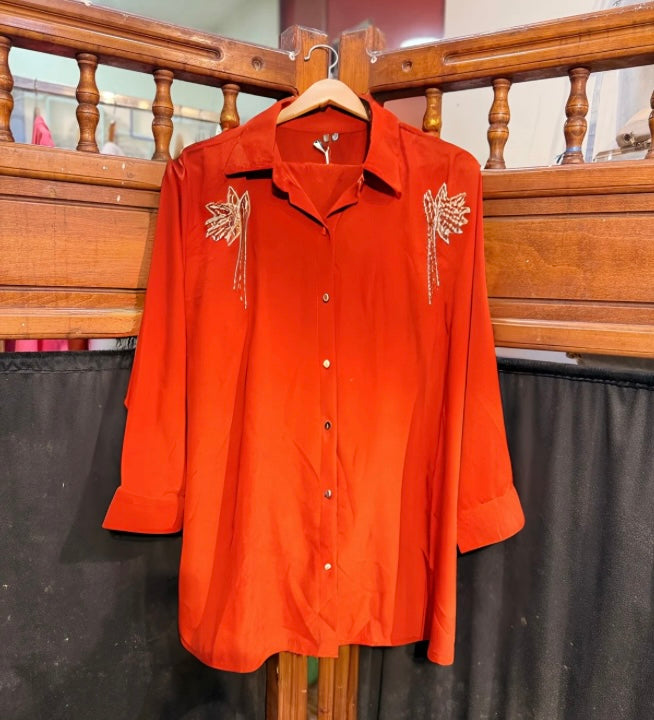Rust Handwork Co-ord Set