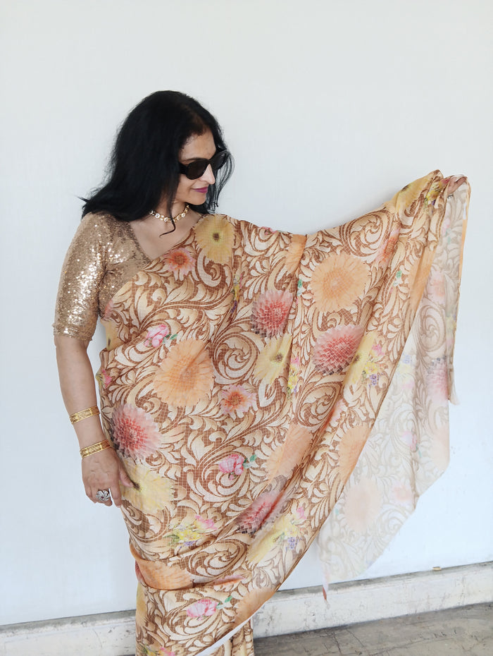SATIN SILK DIGITAL SAREE