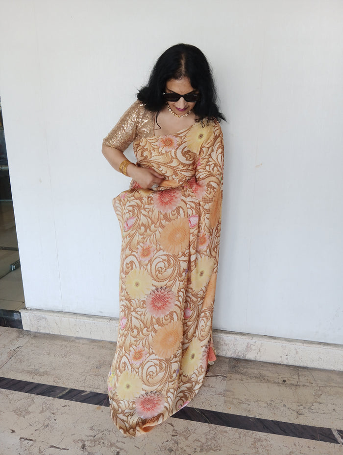 SATIN SILK DIGITAL SAREE