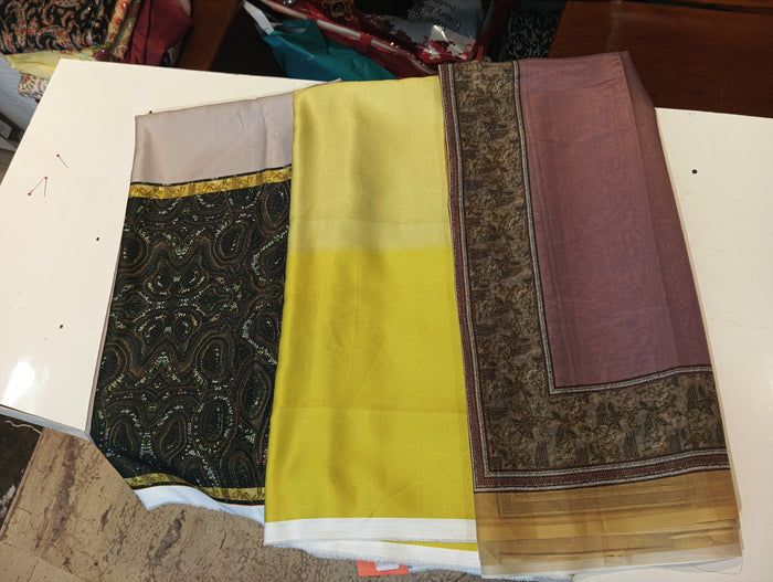Satin silk printed suit dupatta set