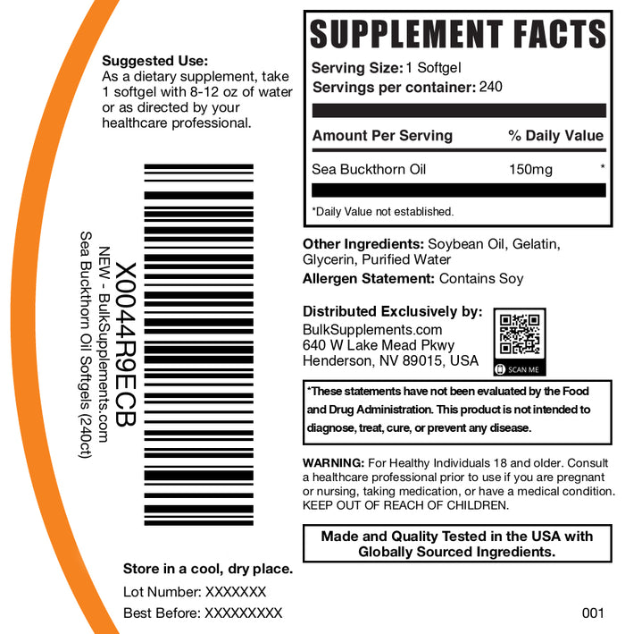 Sea Buckthorn Berry Oil Softgels