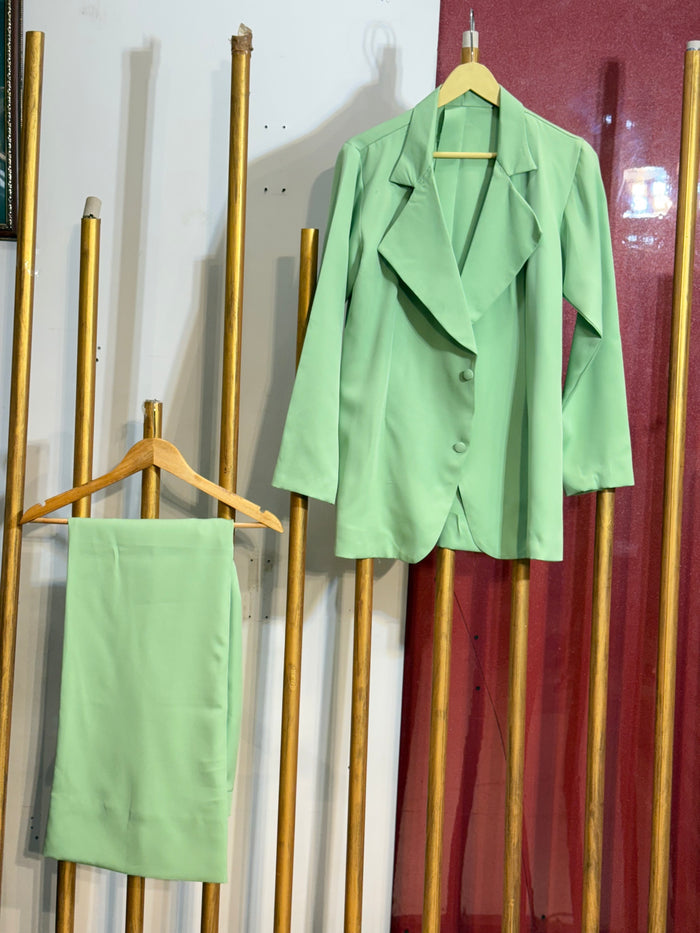 Sea Green Blazer Suit Set