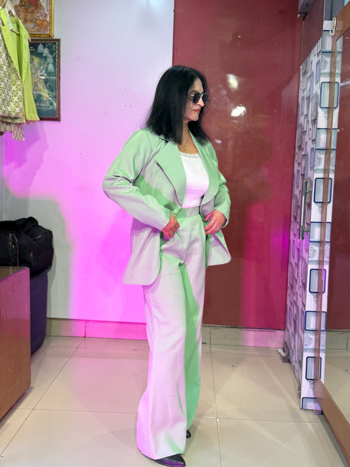 Sea Green Blazer Suit Set