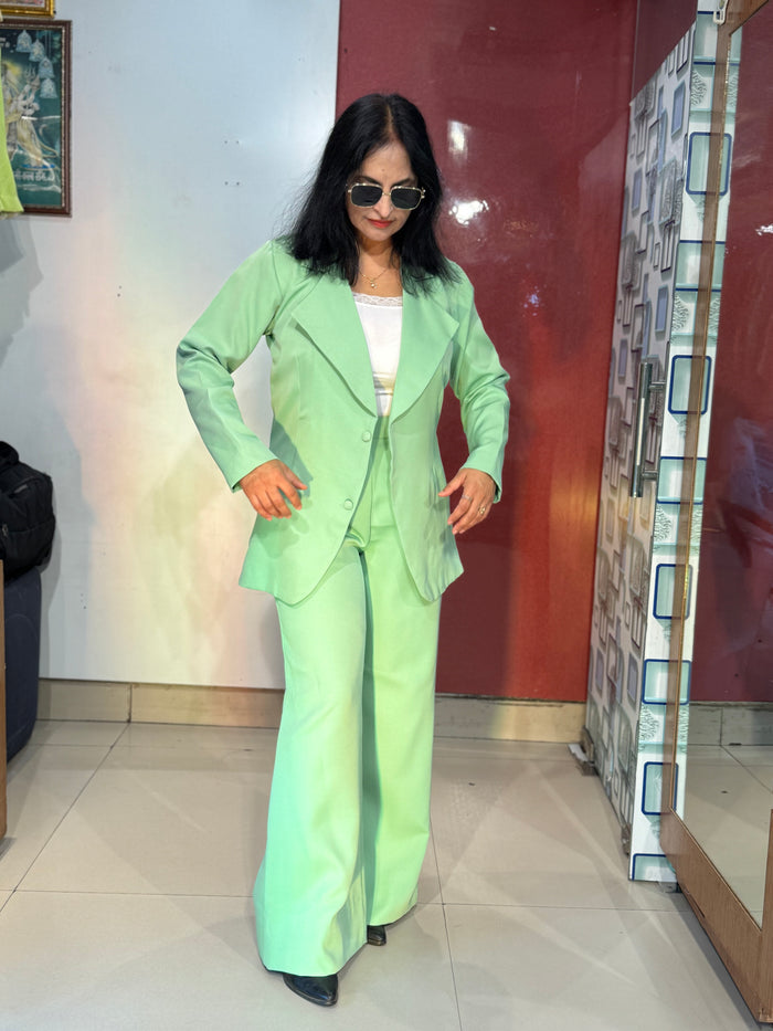 Sea Green Blazer Suit Set