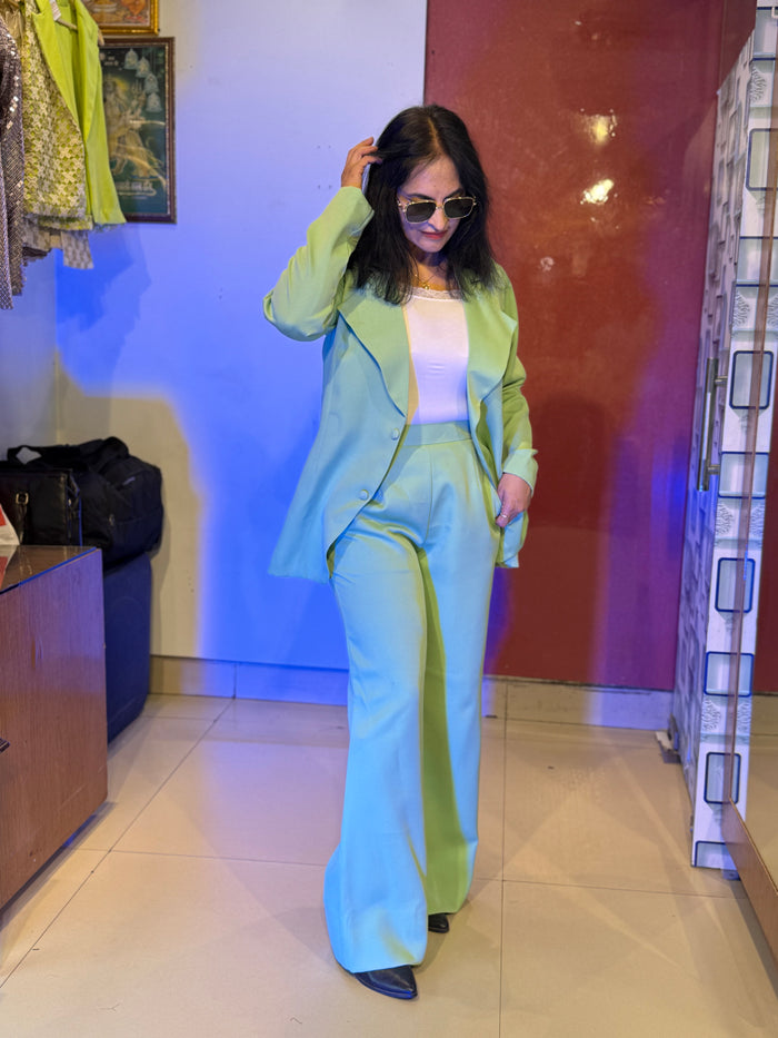 Sea Green Blazer Suit Set