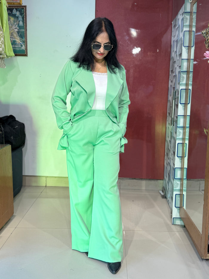 Sea Green Blazer Suit Set
