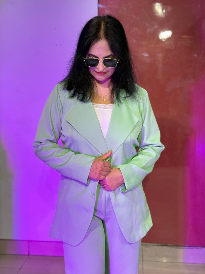 Sea Green Blazer Suit Set