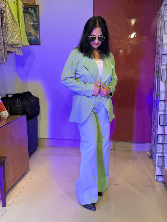Sea Green Blazer Suit Set