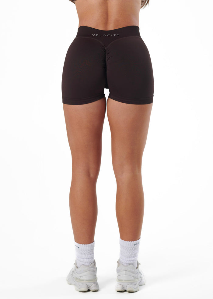 SIGNATURE SCRUNCH SHORTS MINI - ESPRESSO
