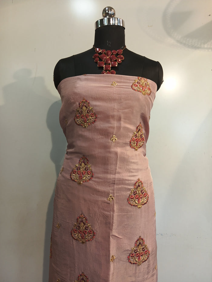 Silk embroidered suit
