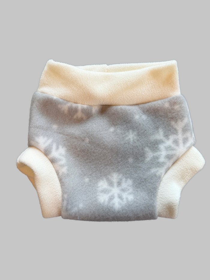 Snowflakes Small Fleece Diaper Cover