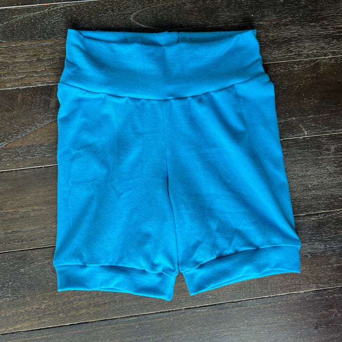 Solid Bright Blue 3-6yr Shortie shorts (longer length)