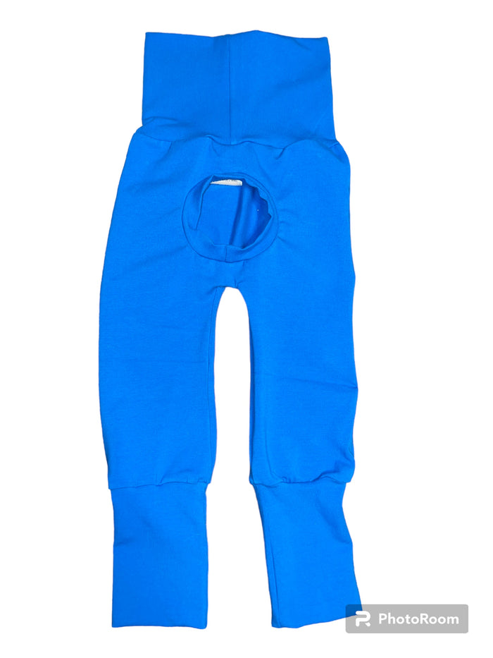 Solid Bright Blue Peek a boo maxaloones 12m-3t Maxaloones grow with me pants