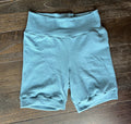 Solid Slate Blue 3-6yr Shortie shorts (longer length)