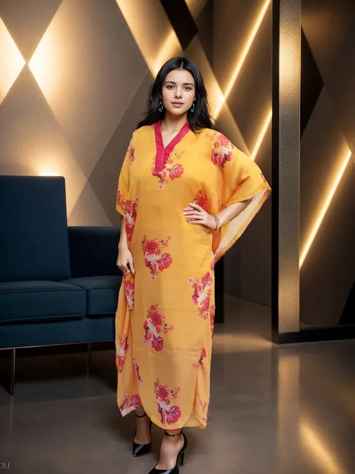 Tabby silk kaftan or semi stitch kurta dress