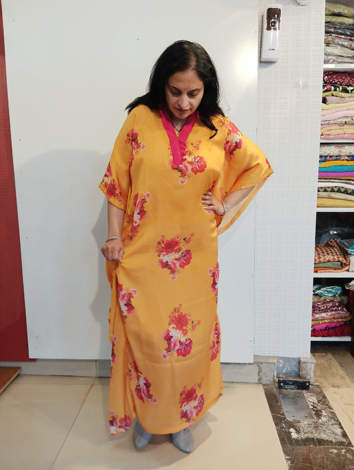 Tabby silk kaftan or semi stitch kurta dress
