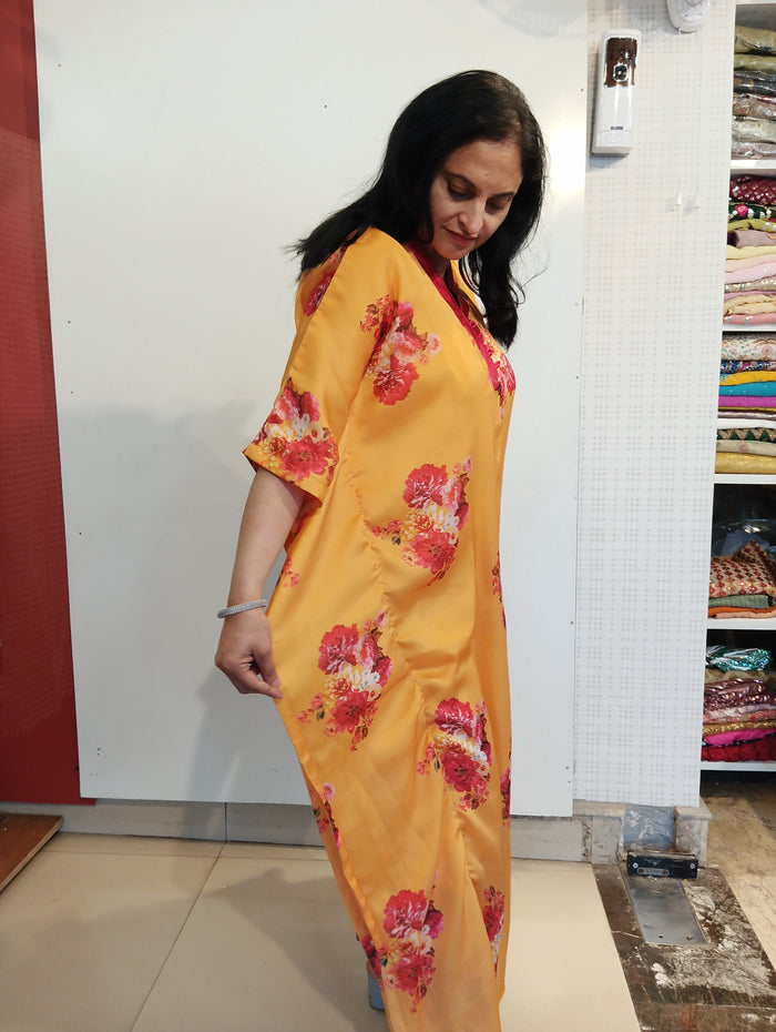 Tabby silk kaftan or semi stitch kurta dress