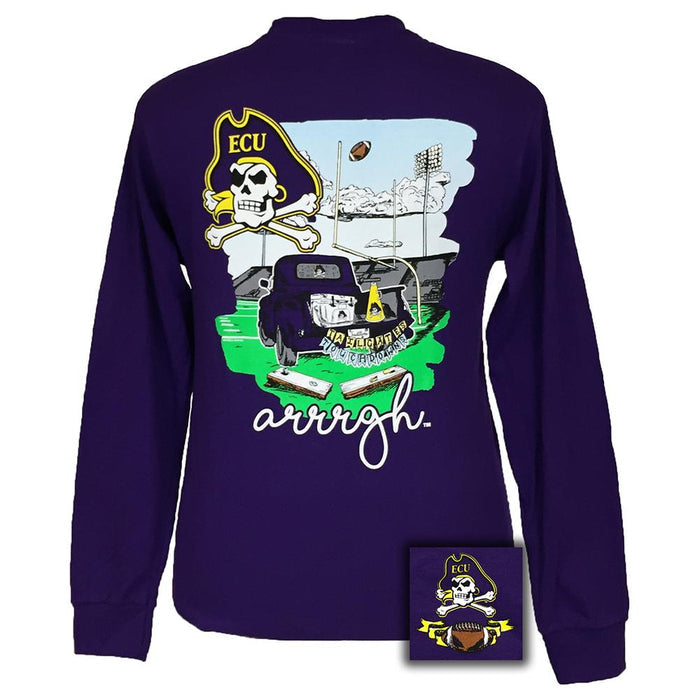 Tailgates and Touchdowns East Carolina Purple Long Sleeve