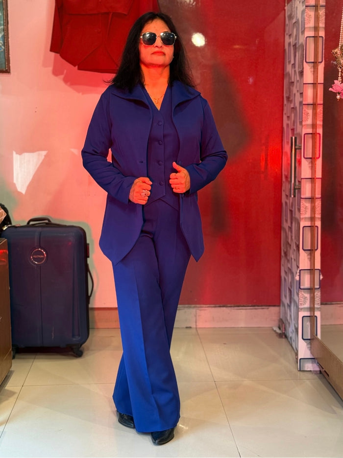 Teal Blue Blazer Suit