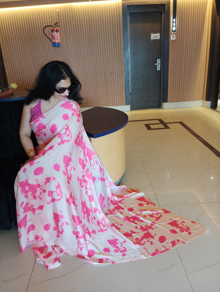 TIE-DYE TABBY SILK SAREE