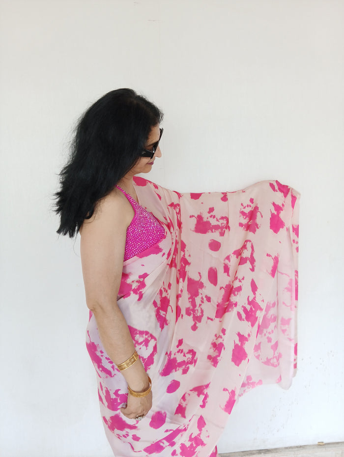 TIE-DYE TABBY SILK SAREE