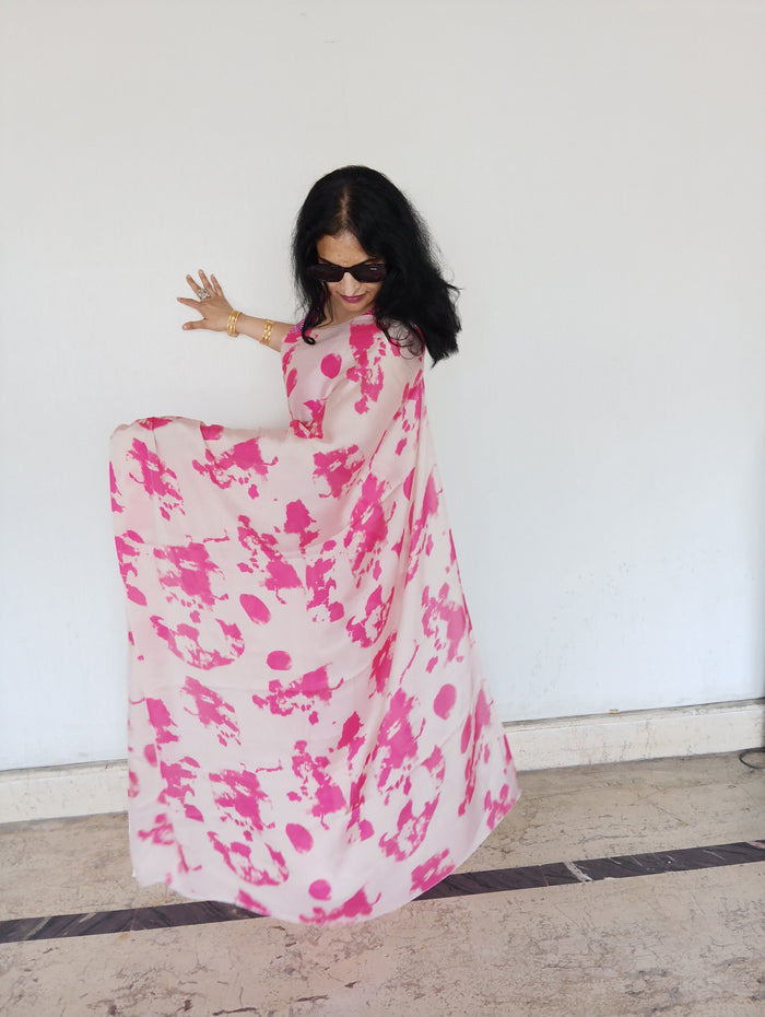 TIE-DYE TABBY SILK SAREE