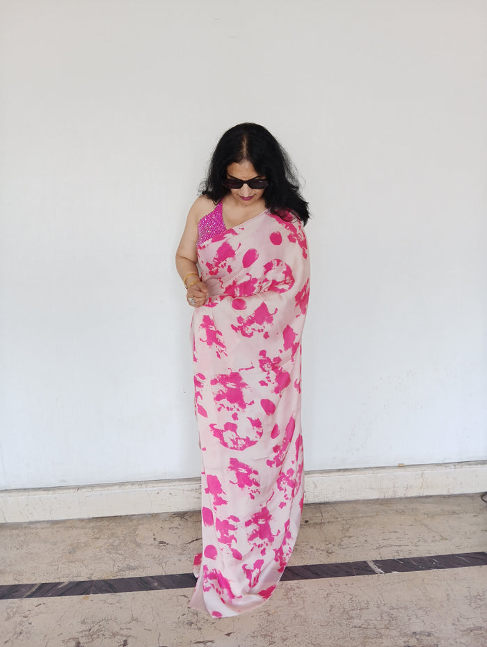 TIE-DYE TABBY SILK SAREE