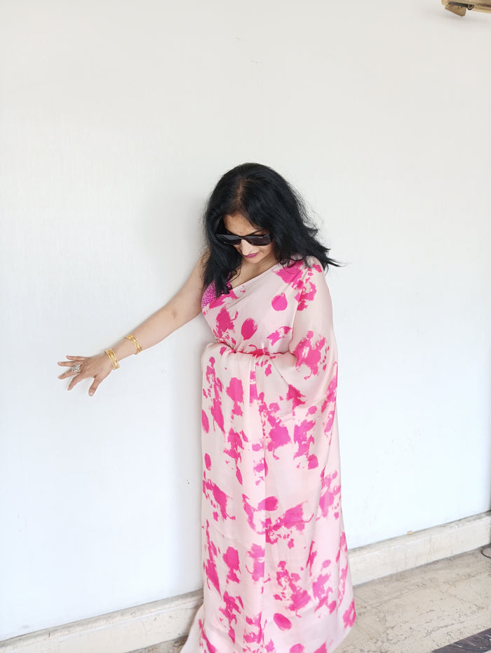 TIE-DYE TABBY SILK SAREE