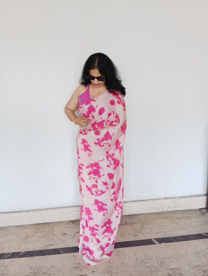 TIE-DYE TABBY SILK SAREE