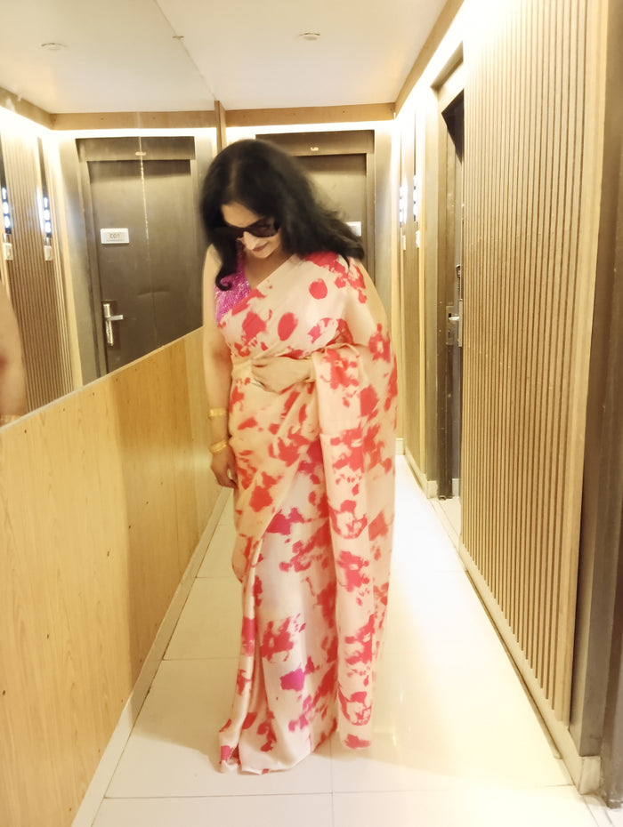 TIE-DYE TABBY SILK SAREE