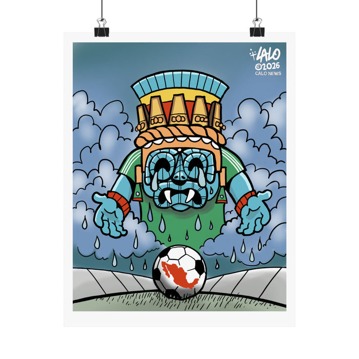 Tlaloc Tears Poster — Matte Vertical Art Print by Lalo Alcaraz