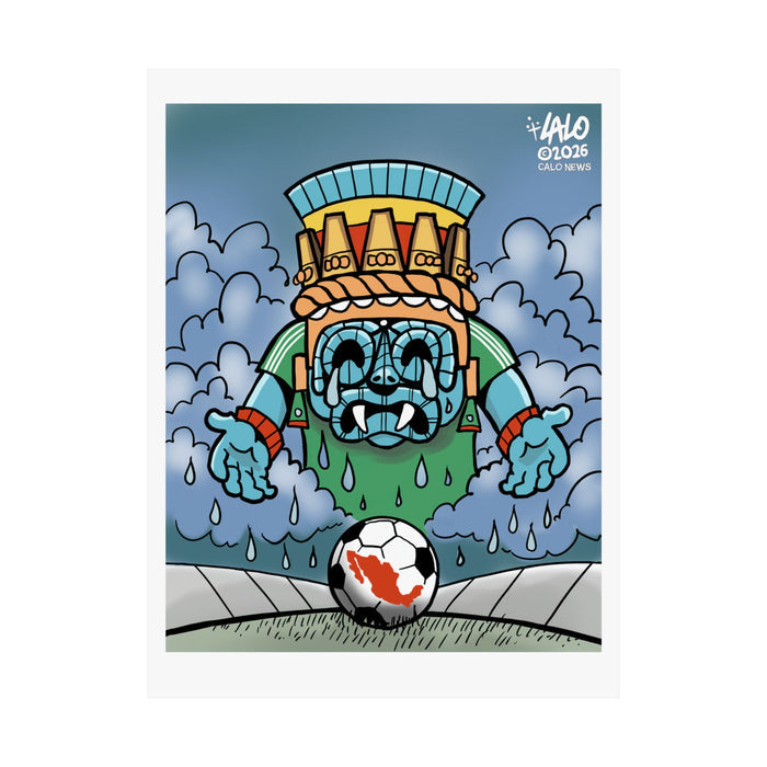 Tlaloc Tears Poster — Matte Vertical Art Print by Lalo Alcaraz