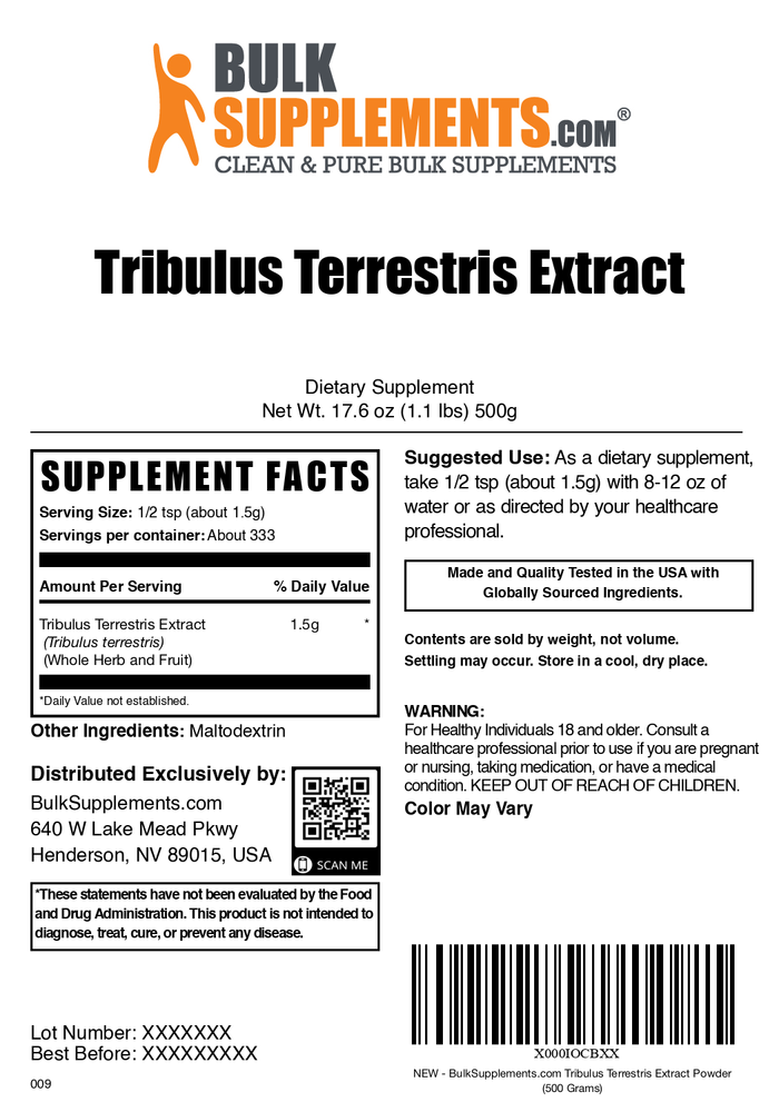 Tribulus terrestris extract powder label 500g