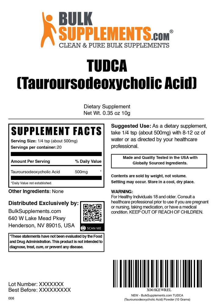 TUDCA Powder 10g label