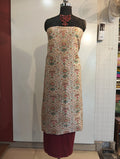 Tussar silk embroidered suit