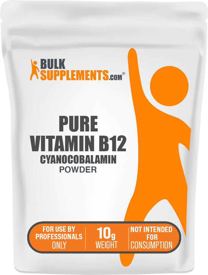 BulkSupplements.com Vitamin B12 (Pure Cyanocobalamin) Powder 10g bag image