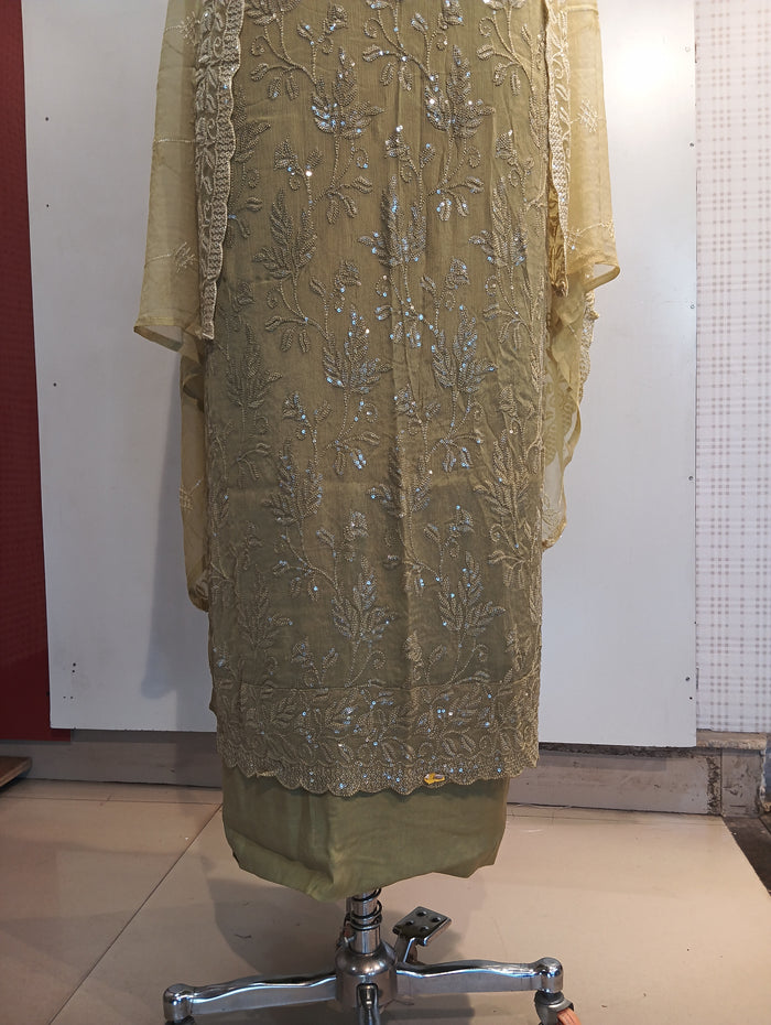 Watery sequin embroidered suit set