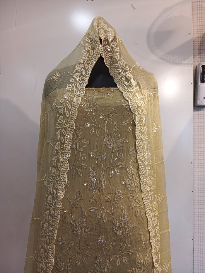 Watery sequin embroidered suit set