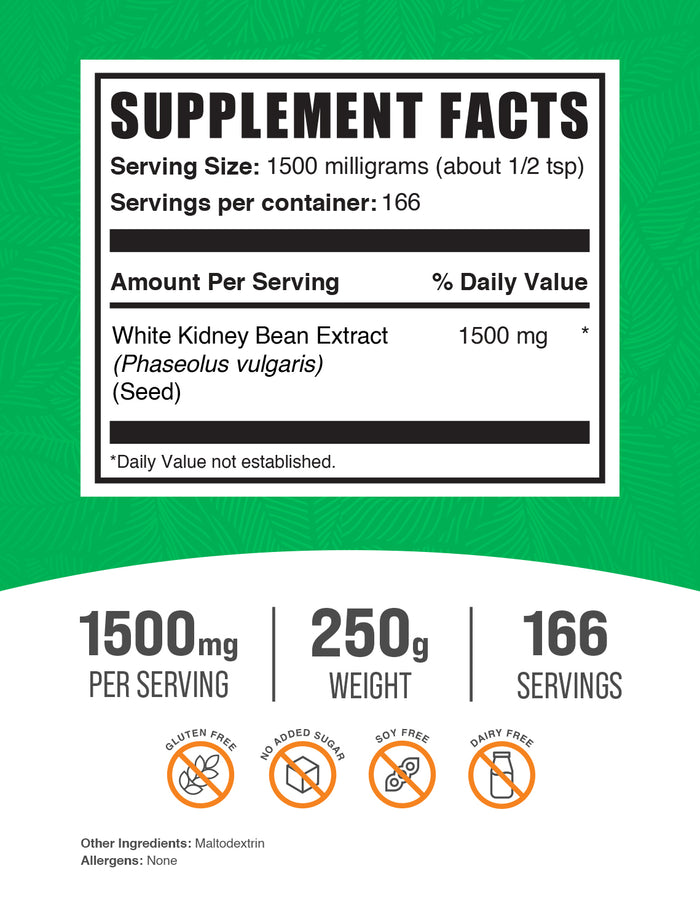 White kidney bean extract powder label 250g