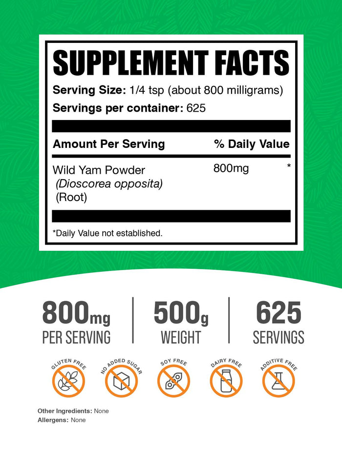 Wild yam powder label 500g