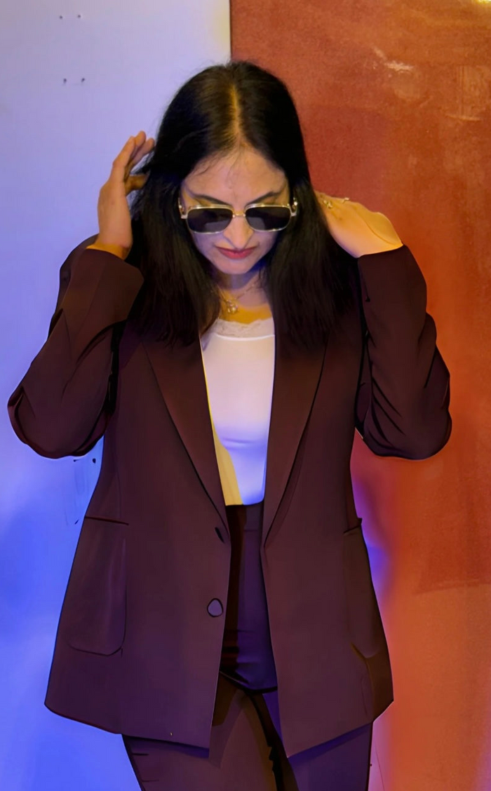 Wine Blazer Suit